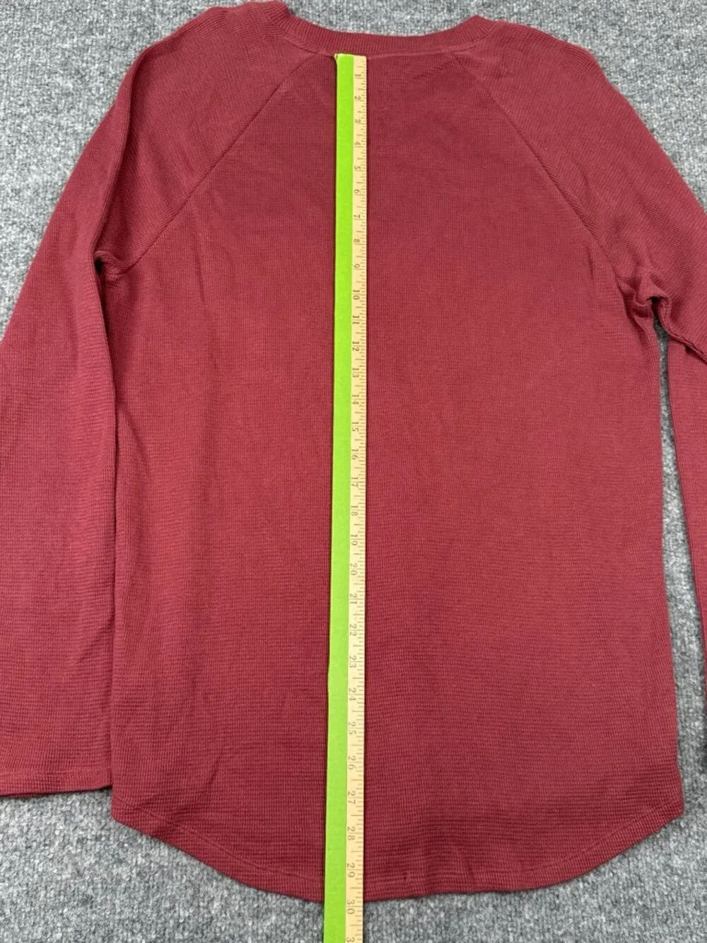 Paige Thermal Waffle Knit Pullover Men's Medium Red Velvet Crewneck